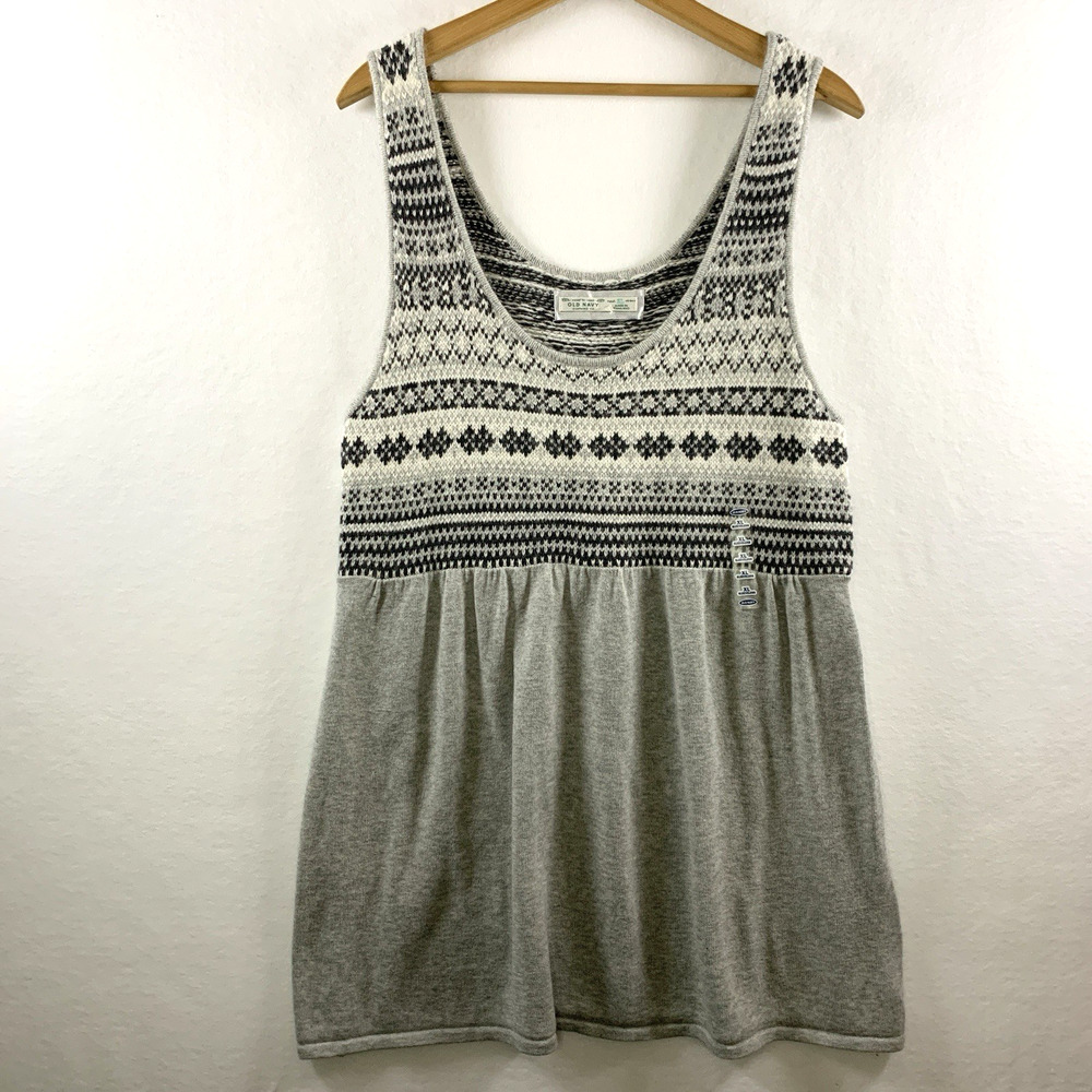 Old Navy Womens Fair Isle Knit Mini Sweater Dress Sz XL Heritage Academia Y2K